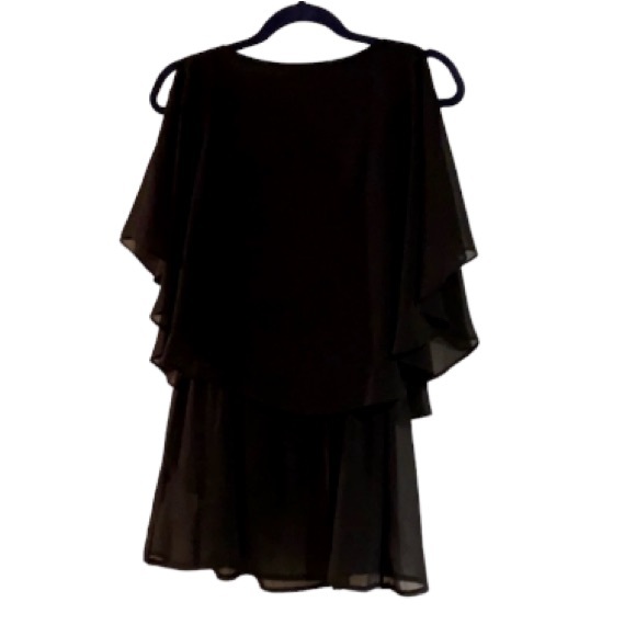 🍒 Cold Shoulder Black Top w/ Sheer Overlay!!! - Picture 5 of 10